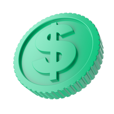 Teal Dollar Coin